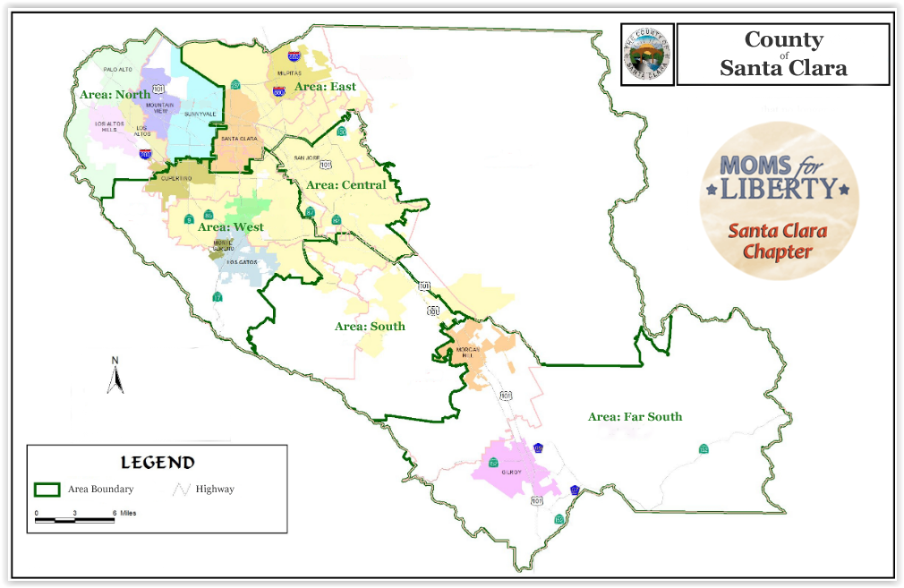 Management map for Santa Clara County Moms for Liberty