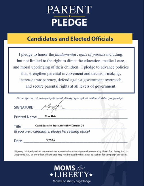Max Hsia pledge