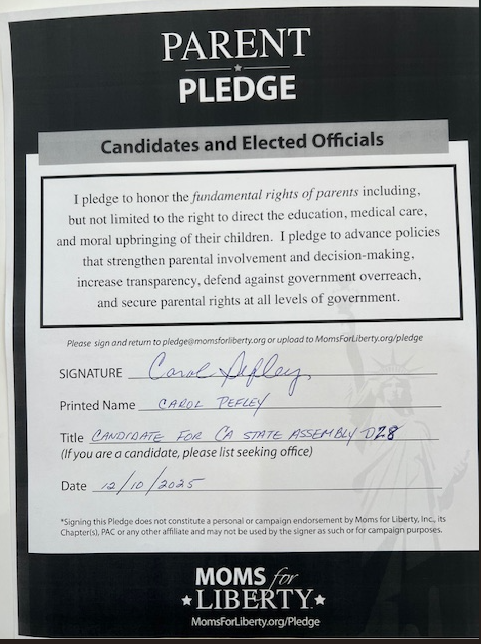 Carol Pefley pledge