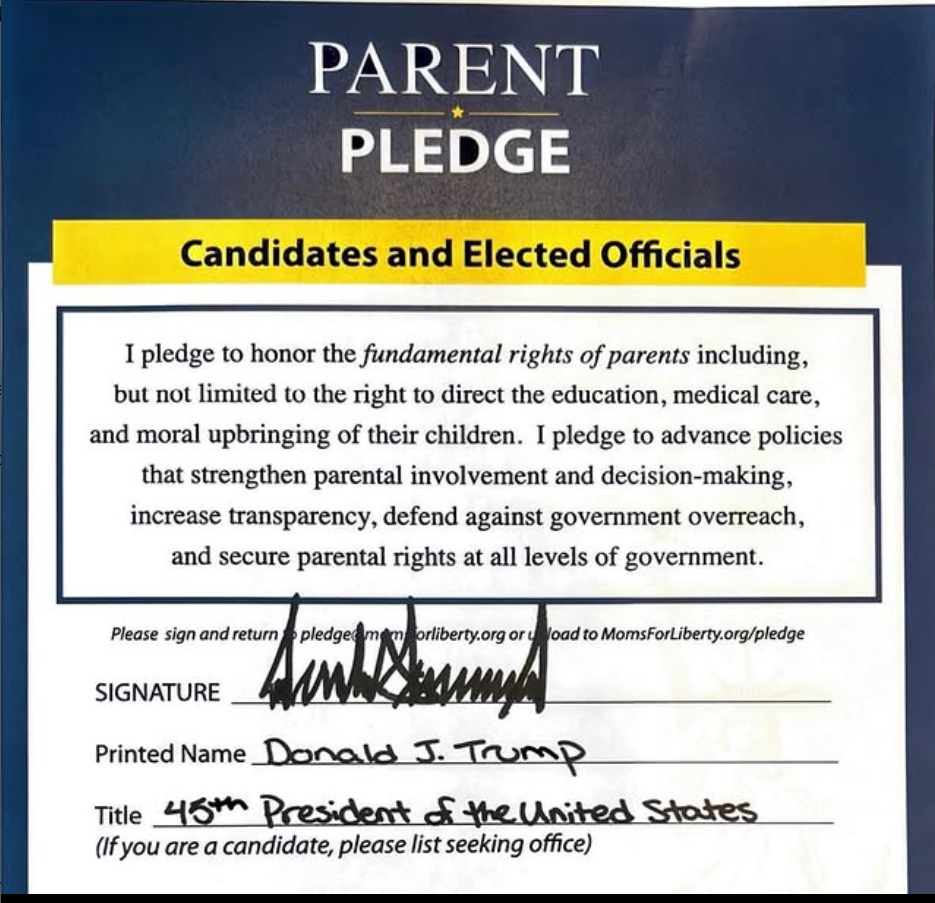 Donald Trump pledge