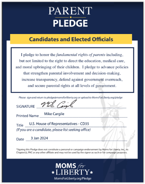 Mike Cargile pledge