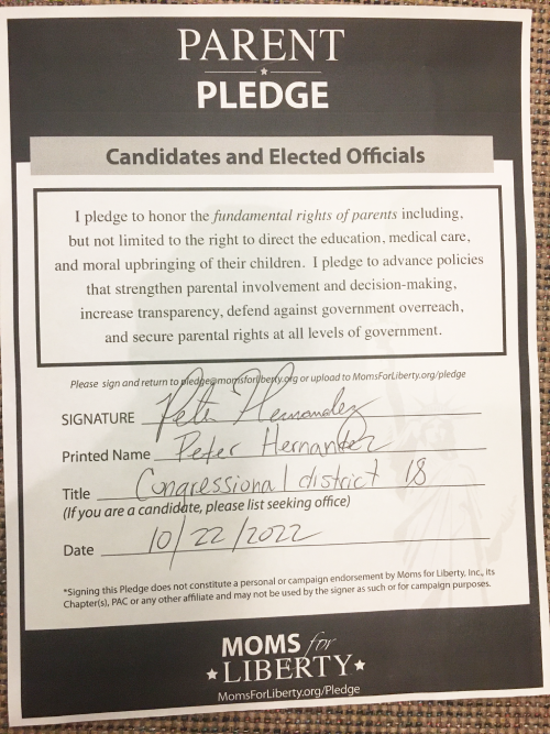 Peter Hernandez pledge